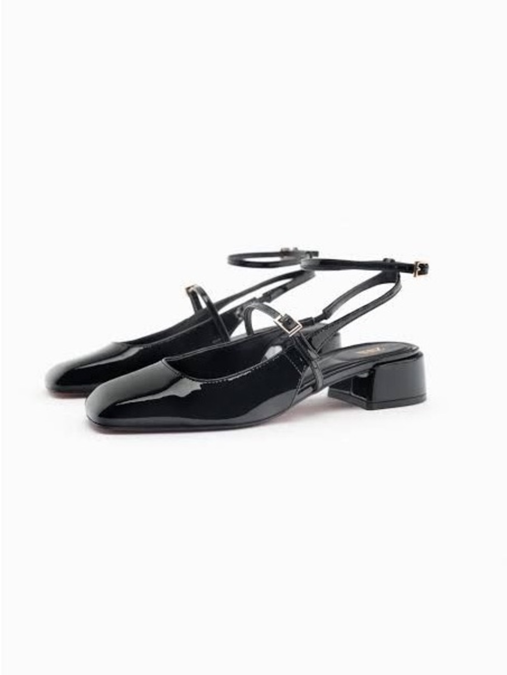 Zara BLOCK HEEL SLINGBACK SHOES